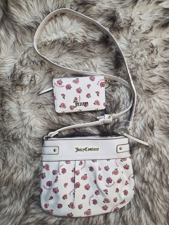 Juicy Couture Handbags - Juicy Couture White Floral Crossbody Bag with Matching Wallet